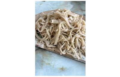 ▲初めて打った蕎麦