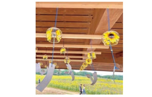 ▲企画提案し、布引高原の高原祭りで東屋へ装飾